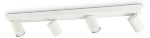 Plafoniera Moderna Rudy Metallo Bianco 4 Luci 7W 3000K Luce Calda