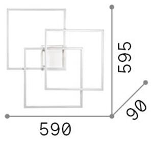 Plafoniera Moderna Frame Metallo Bianco Led 35W 3000K Luce Calda