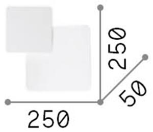 Applique Moderna Square Pouche Metallo Bianco Led 14W 3000K Luce Calda