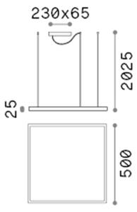 Sospensione Moderna Oracle Alluminio-Materie Plastiche Nero Led 33W 3000K