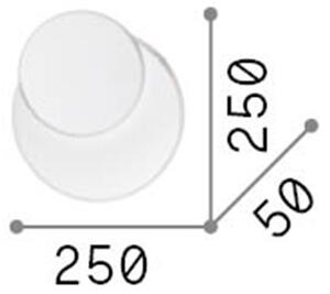 Applique Moderna Round Pouche Metallo Bianco Led 14W 3000K Luce Calda