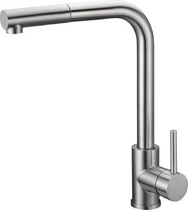 IMEX Rubinetto Cucina Miscelatore con Doccetta Estraibile Monocomando colore Acciaio Inox - GCE006/AC Moscu