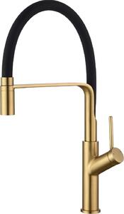 IMEX Rubinetto Cucina Miscelatore Monocomando con Bocca Flessibile colore Oro Spazzolato - GCE022/OC Sena