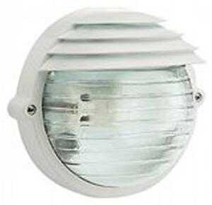 Applique Piccola Esterno Palpebra Tonda Alluminio E Vetro Bianco 1 Luce E27