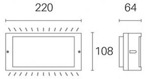 Applique Esterno Moderna Screen Alluminio E Termoplastica Bianco Led 10W 4000K