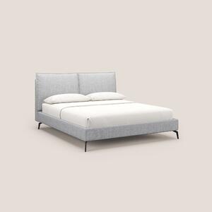 Cloe letto imbottito con piedi in metallo sfoderabile in tessuto fiamm