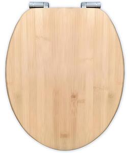 Bath4U Sedile WC in bambù 37,5x43,5 cm Chiusura ammortizzata Soft-Close fino a 150 kg