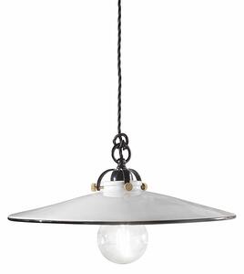 Lampadario Classico Asti Ottone E Ceramica Nero 1 Luce E27