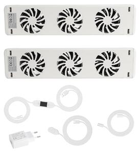 Ventilatore per radiatore Ikodm, set da 2, con controllo della temperatura, adatto per radiatori fino a 100 cm