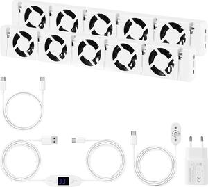 Ventilatore per radiatore Eikuavons, modello a 5 velocità, set da 2, con controllo della temperatura, adatto per radiatori da 150–200 cm