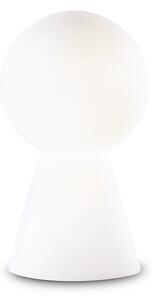 Lampada Da Tavolo Moderna Birillo Vetro Bianco 1 Luce E27 D17,5Cm