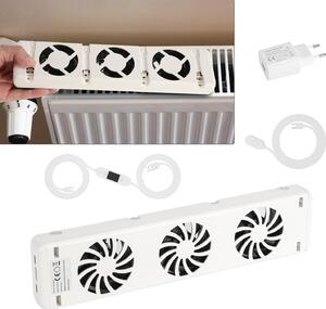 Ventilatore per termosifoni Ikodm, set da 1, con magnete, portata d'aria di 30 CFM, dotato di termostato