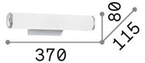 Applique Moderna Camerino Metallo Bianco 2 Luci E14