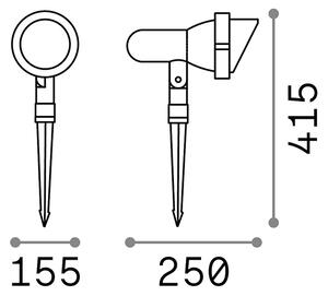 Faretto Da Esterno Moderno Terra Alluminio Antracite 1 Luce E27