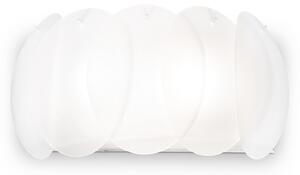 Applique Moderna Ovalino Vetro Bianco 2 Luci E27
