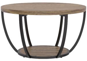 HOMCOM Tavolino da soggiorno con 2 ripiani, 80x80x43,8 cm, marrone e nero | Aosom Italy
