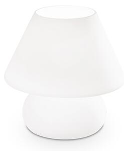 Lampada Da Scrivania-Ufficio Moderna Prato Vetro Bianco 1 Luce E27 Small