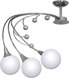 Lampada a sospensione BILA cromata bianca 3xE14x40W in vetro, dimensioni: 50x50x50 cm, IP20, Aldex