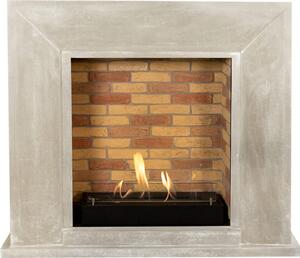 Caminetto a etanolo Xaralyn - Nero BST-SWP - pietra naturale levigata bianca - riscaldamento a 3 kW - caminetto da incasso incluso - caminetto decorativo