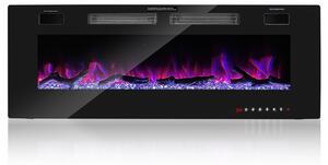 Camino elettrico Vigevee da 50 pollici, 1500W, con connessione Wi-Fi, da incasso, dotato di app, telecomando, timer e 144 effetti di fiamma, ideale per il soggiorno