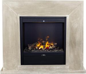 Caminetto a vapore acqueo Xaralyn - Nero EAL-SWP - pietra naturale levigata bianca - riscaldatore da 1500 watt - con telecomando - caminetto elettrico Opti-Myst - caminetto da incasso incluso - caminetto decorativo