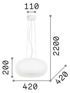 Lampadari E Sospensioni Ulisse Vetro Bianco 3 Luci E27 D42Cm