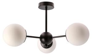Lampada da soffitto con sfere bianche Calari, bianco e nero, 3xE14x40W, metallo, dimensioni: 28x54x54 cm, IP20, Candellux