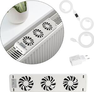 Ventilatore per termosifoni Peviasot, set da 1, con magnete, portata d'aria di 30 CFM, dotato di termostato
