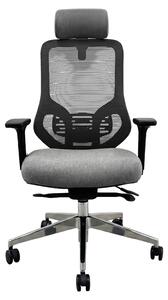 JAN NOWAK Sedia da ufficio ergonomica con rivestimento in rete, poltrona direzionale in tessuto a rete grigio scuro, AXIS