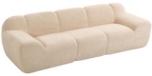 HOMCOM Divano 3 posti in ciniglia con seduta profonda e braccioli larghi, 233 cm, beige | Aosom Italy