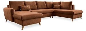 Divano letto a U arancione mattone, angolo destro Scandic Lagom - Miuform