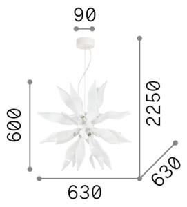 Sospensione Contemporanea Leaves Metallo Bianco 8 Luci G9 3W 3000K Luce Calda