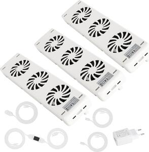 Ventilatore per termosifoni Vigevee, set da 3, con magnete, portata d'aria di 90 CFM, termostato