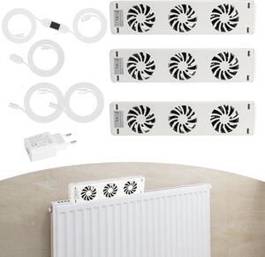 Ventilatore per radiatore Vigevee, set da 3 pezzi, con controllo della temperatura, adatto per radiatori fino a 150 cm