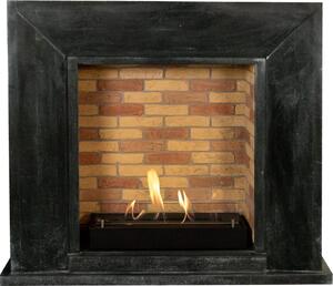 Caminetto a etanolo Xaralyn - Nero BST-SBP - pietra naturale nera levigata - riscaldamento a 3 kW - caminetto da incasso incluso - caminetto decorativo