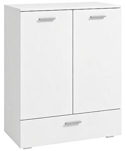 HOMCOM Credenza con cassetto e ripiano interno regolabile, bianco | Aosom Italy