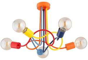 Lampada da soffitto WINGO multicolore 5xE27x15W in metallo, dimensioni: 36x51x51 cm, IP20, Alfa