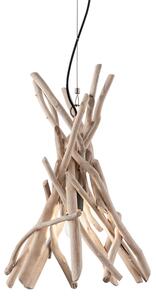 Sospensione Industrial-Minimal Driftwood Legno Marrone 1 Luce E27