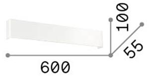 Applique Moderna Bright Metallo Bianco Led 15,5W 3000K Luce Calda