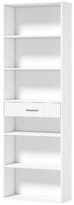 HOMCOM Libreria Verticale a 7 Ripiani con 6 Cubi e Cassetto, 60x24x182 cm, Bianco | Aosom Italy