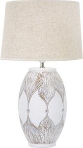 Mauro Ferretti lampada da tavolo Atene ovale E27 Ø 38x67 cm bianco lavato marrone