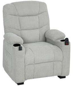 HOMCOM Poltrona Relax Elettrica con Massaggio, Riscaldamento e Funzione Memory, Grigio | Aosom Italy