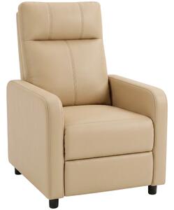 HOMCOM Poltrona Relax Reclinabile con Poggiapiedi e Schienale Regolabile a Spinta, Beige | Aosom Italy