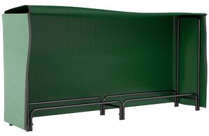 Outsunny Portalegna Regolabile da 0,6 m³ con Telo Impermeabile, 200x36x99 cm, Nero e Verde Scuro | Aosom Italy