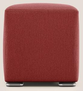 Cube pouf in tessuto morbido smacchiabile T05 rosso