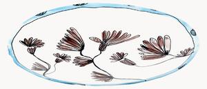Set di 2 piatti piani in Fine Bone China Midnight Flowers