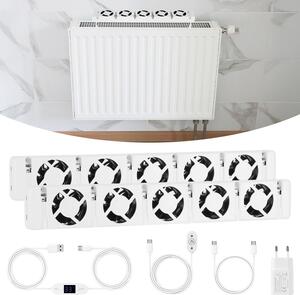 Ventilatore radiatore Peviasot, modello a 5 pale, set da 2, con controllo della temperatura, adatto per radiatori da 150–200 cm