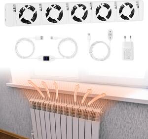 Ventilatore radiatore Peviasot, modello a 5 pale, confezione da 1, con controllo della temperatura, adatto per radiatori da 70–100 cm