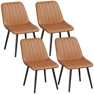 HOMCOM Set 2 Sedie da Pranzo con Schienale e Seduta Sagomati, 51x61x78 cm, Marrone | Aosom Italy