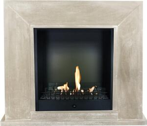 Caminetto a etanolo Xaralyn - Nero BCL-SWP - pietra naturale levigata bianca - riscaldamento a 3 kW - caminetto da incasso incluso - caminetto decorativo
